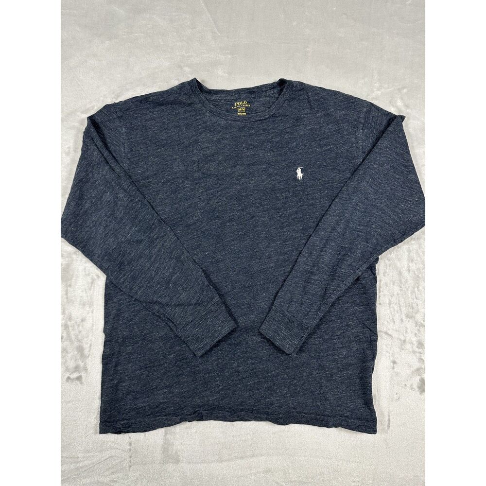 Polo Ralph‎ Lauren Shirt Mens Blue Heather Custom Fit Crewneck Tee Cotton Sz M
